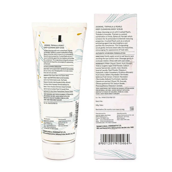 Mantra Herbal Jasmine, Triphala and Pearls Deep Cleansing Body Scrub - 100 ml