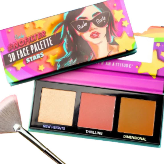 Rude Cosmetics Nofilter 3d Face Palette - Stars - 10.5 gm