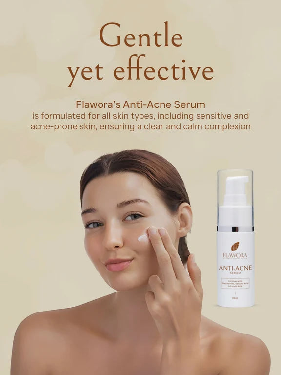 Flawora Set of Anti-Grey Hair Serum and Anti Acne Serum - combo