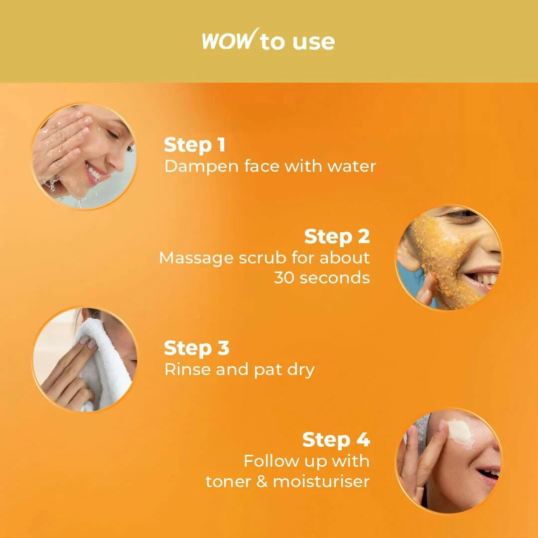 WOW Skin Science Ubtan + Hyaluronic Acid Detan Face Scrub For Gently Exfoliates, Removes Impurities, Hydrates Skin