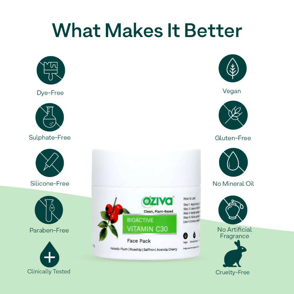 OZiva Bioactive Vitamin C30 Face Pack