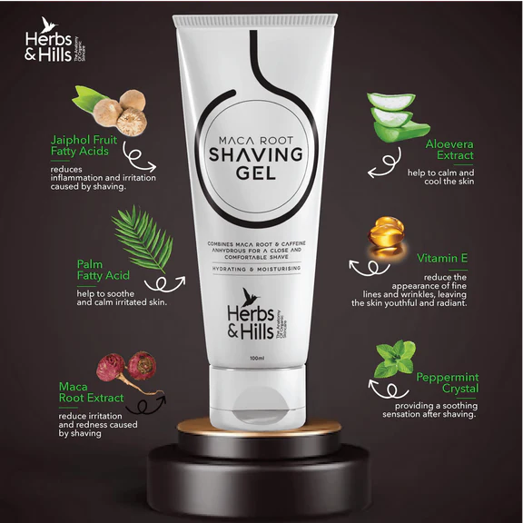 Herbs & Hills Maca Root Shaving Gel - 100 ml