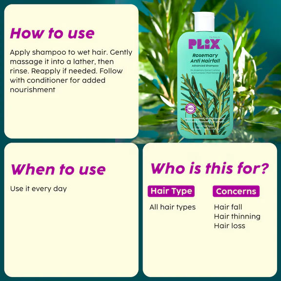 PLIX The Plant Fix Rosemary Anti Hairfall Regime Advanced Shampoo & Conditioner - combo