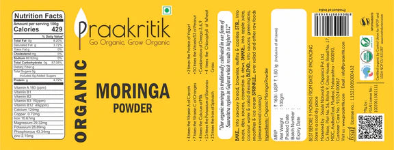 Praakritik Organic Moringa Powder - 100 gm