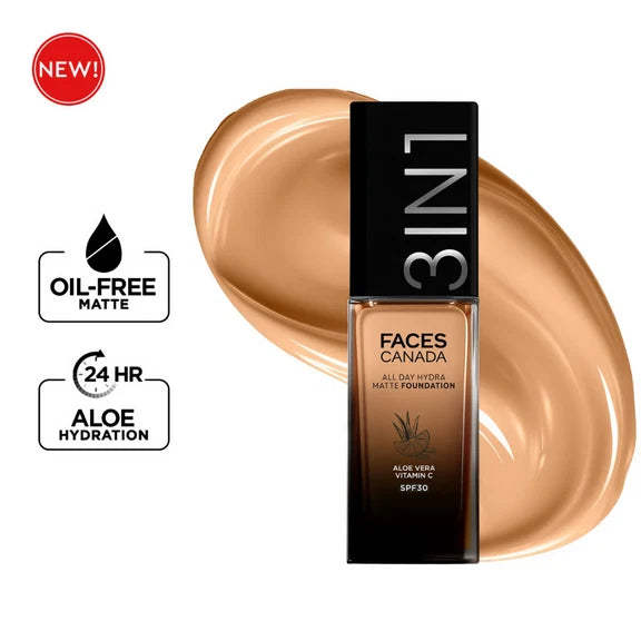 Faces Canada All Day Hydra Matte 3 in 1 Foundation - Rich Ivory 013 - 30 ml