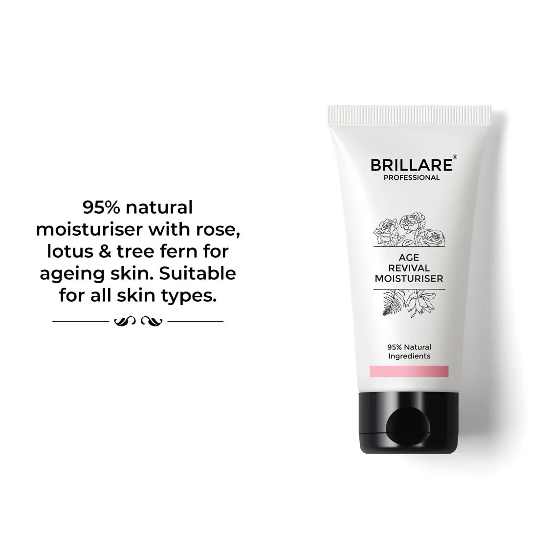 Brillare Age Revival Natural Moisturiser Cream with Indian Rose and Lotus - 50 gm