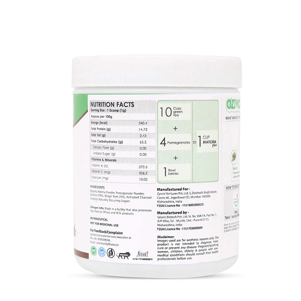 OZiva Plant Based Matcha Plus -50 gm