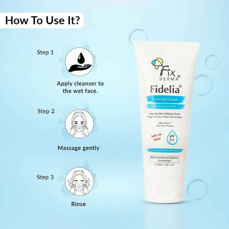 Fixderma Fidelia Gentle Skin Cleanser For Dry & Sensitive Skin