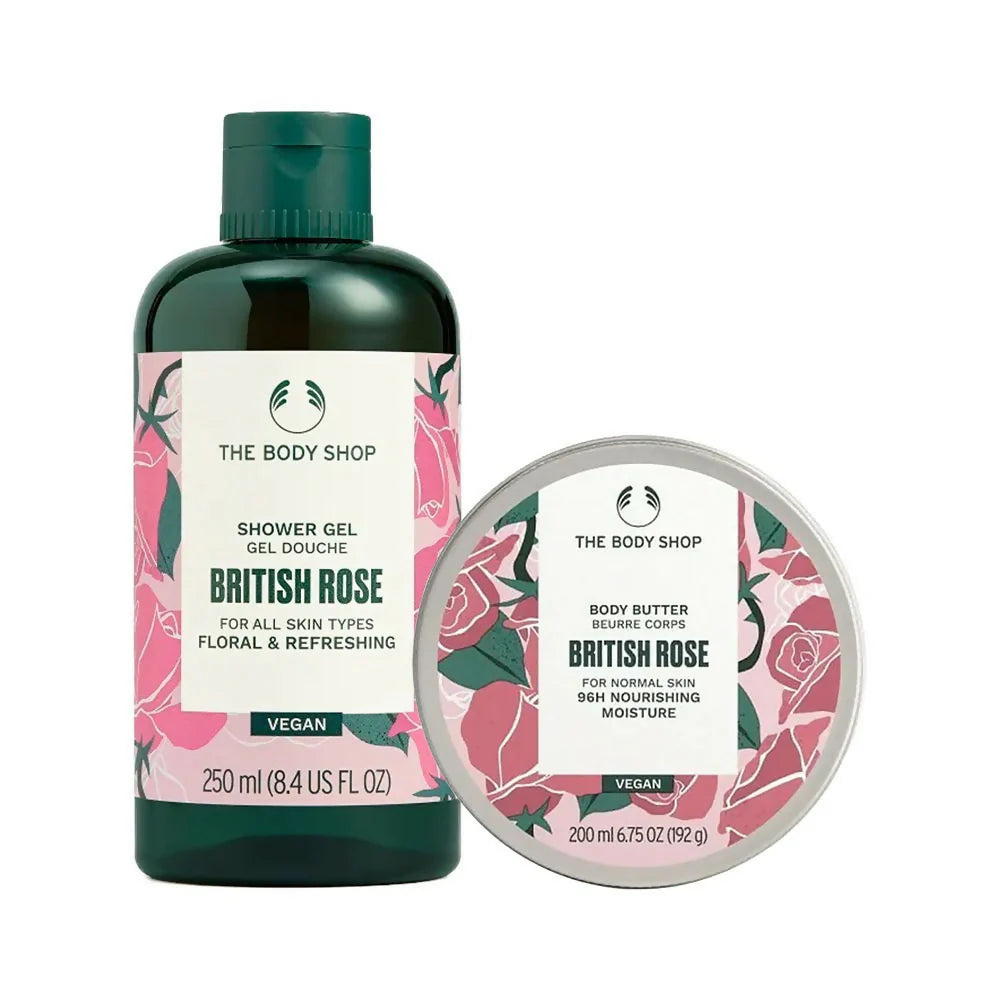 The Body Shop British Rose Shower Gel & Body Butter Combo -combo