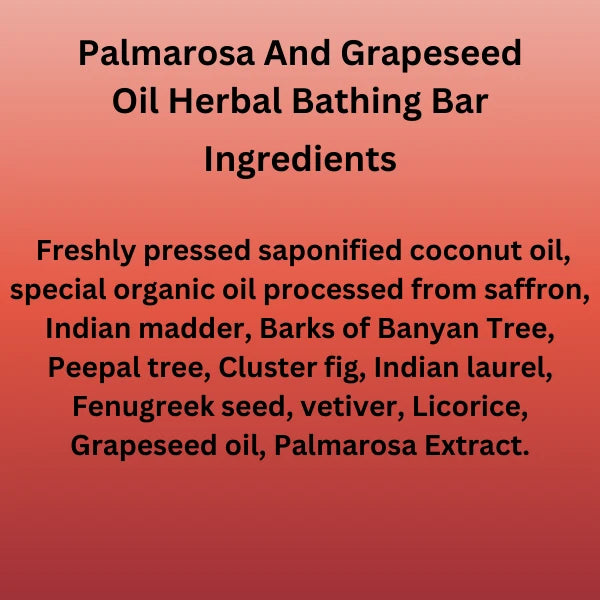 Palmarosa And Grapeseed Oil Herbal Bathing Bar (Rejuvenating, Anti Ageing, Brightening) (125g)