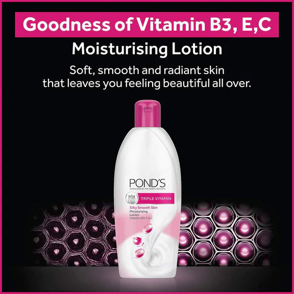 Ponds Triple Vitamin Silky Smooth Skin Moisturising Lotion - 90 ml
