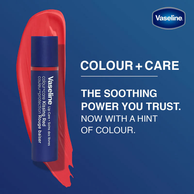 Vaseline Lip Care Colour + Care Tinted Lip Balm Stick - Kissing Red - 3 gm
