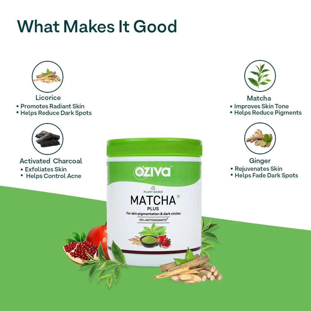 OZiva Plant Based Matcha Plus -50 gm
