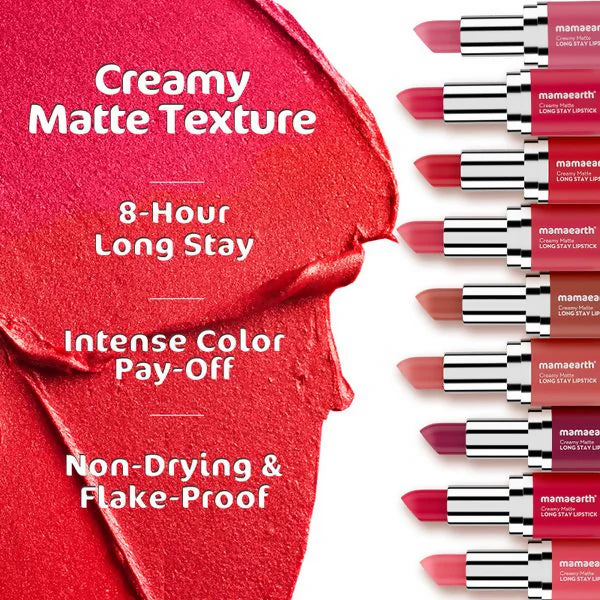Mamaearth Creamy Matte Long Stay Lipstick - Rosewood Pink