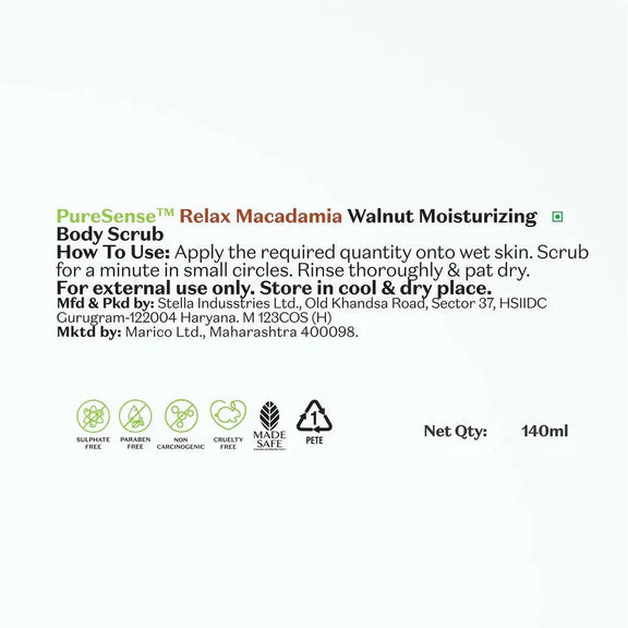 PureSense Macadamia Walnut Moisturizing Body Scrub - 140 ml