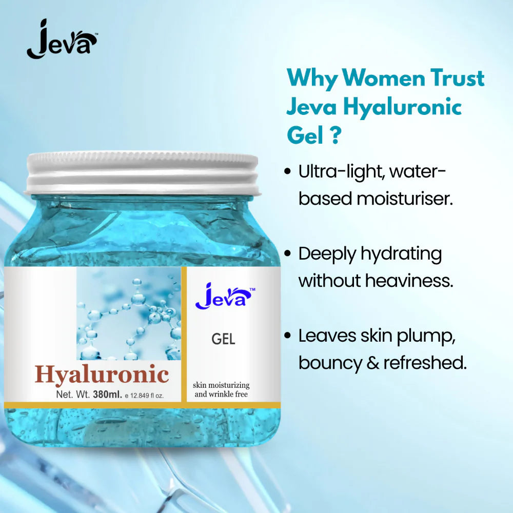 Jeva Hyaluronic Acid Face Moisturizer Hydrating Water Gel - 380 ml