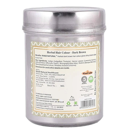 Khadi Natural Herbal Hair Colour Dark Brown - 150 gm