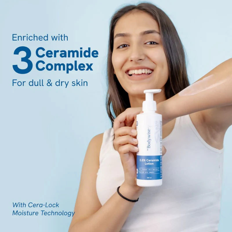 BeBodywise 0.5% Ceramide Body Lotion with Hyaluronic Acid - Prevents Dryness & Repairs Skin Barrier
