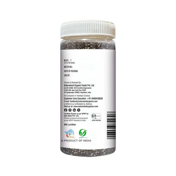 Nature Land Organics Edible Chia Seeds - 300 gm