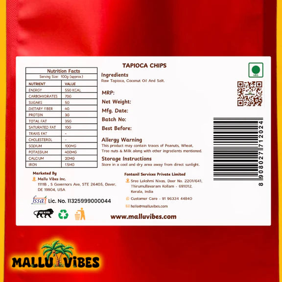 Mallu Vibes Tapioca Chips - 100 gm