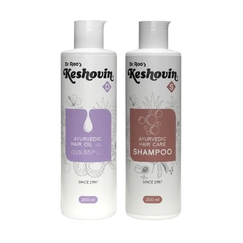Dr. Rao's Keshovin-D Hair Oil, Keshovin-S Shampoo Combo