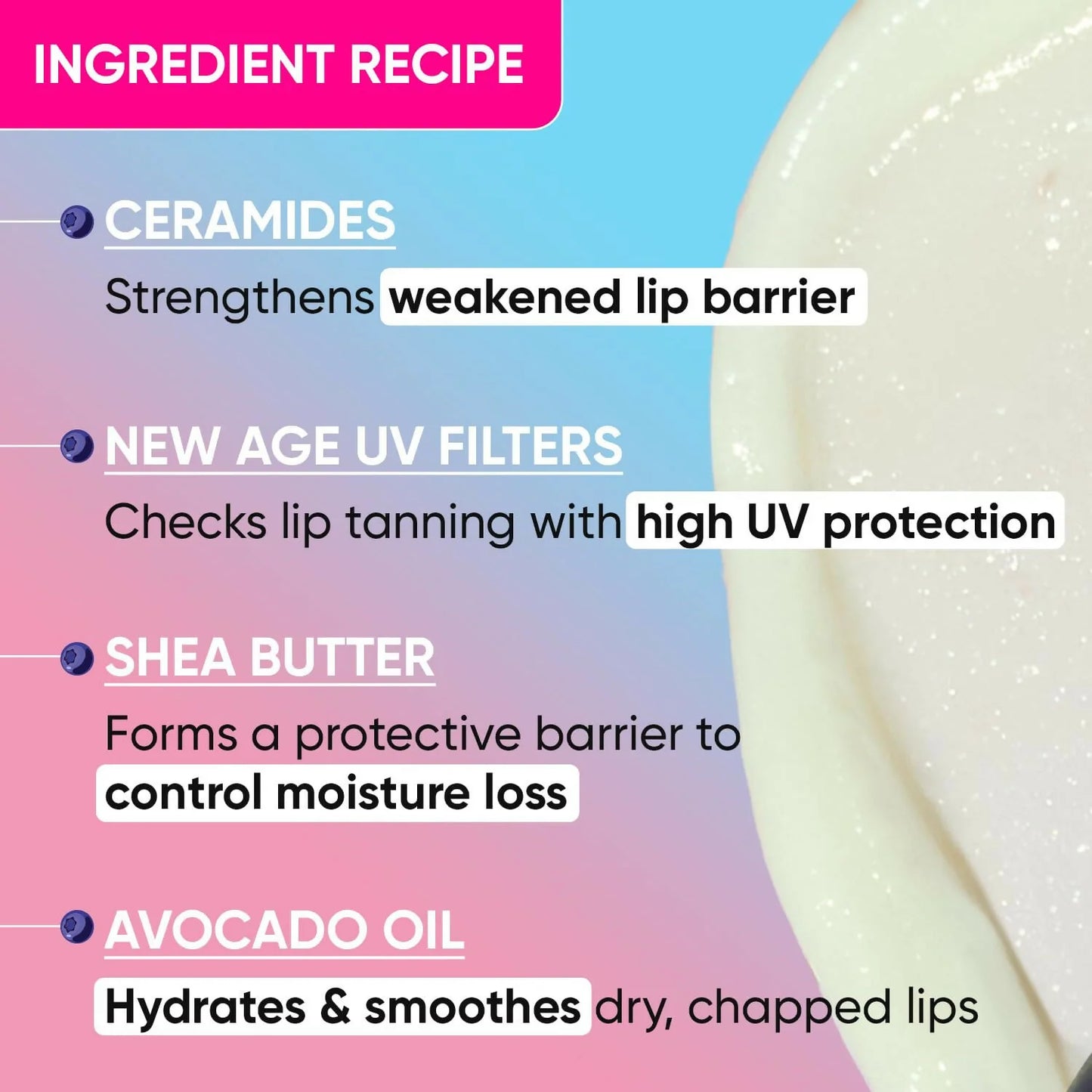 Dot & Key Barrier Repair Hydrating Lip Balm SPF 50 With Ceramides & Peptides Blueberry Bliss - 4.5 gm