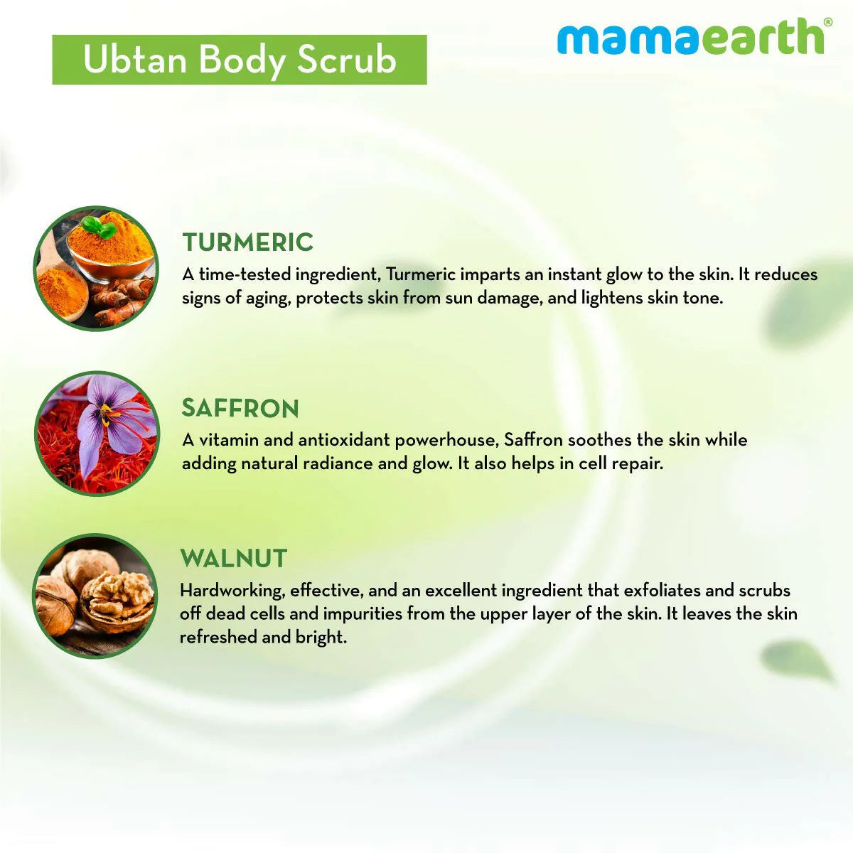 Mamaearth Ubtan Face Mask & Body Scrub with Turmeric & Saffron Combo For Tan Removal -combo