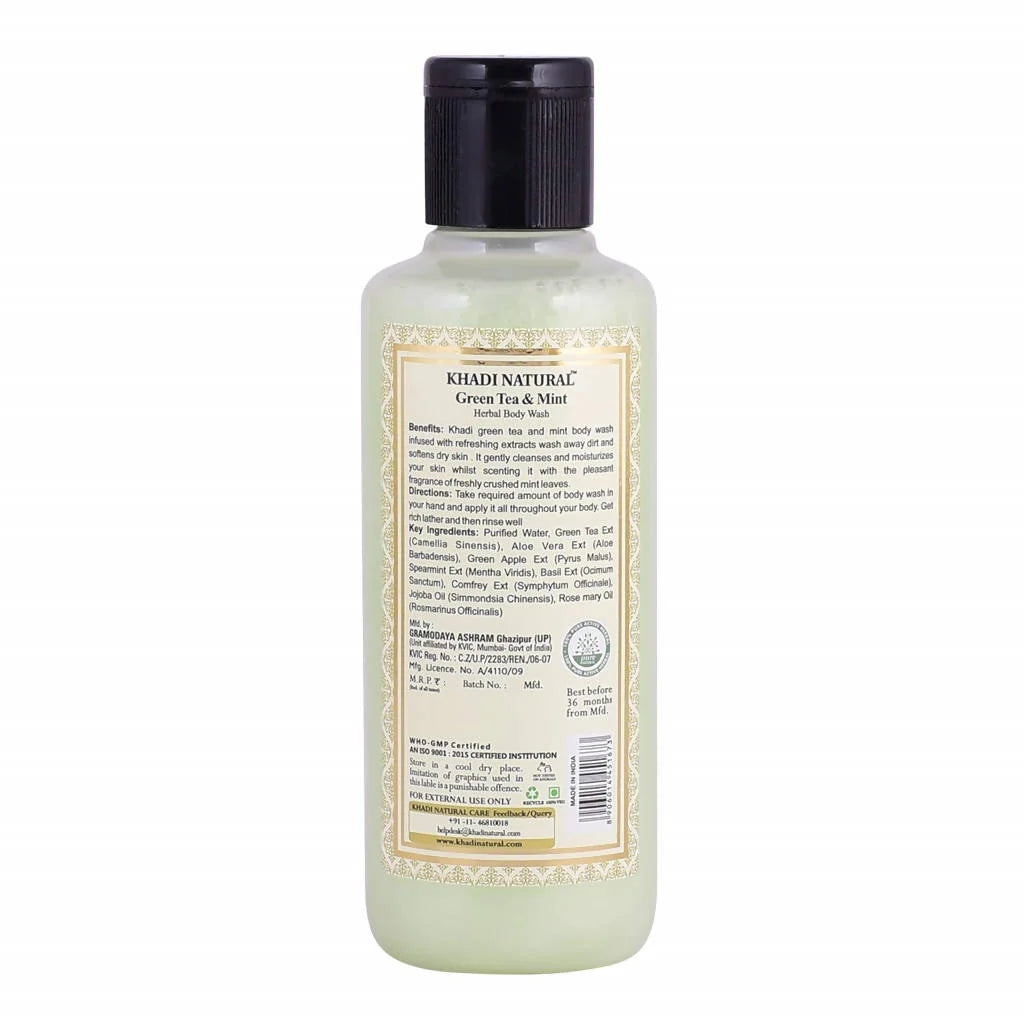 Khadi Natural Green Tea & Mint Herbal Body wash - 210 ml