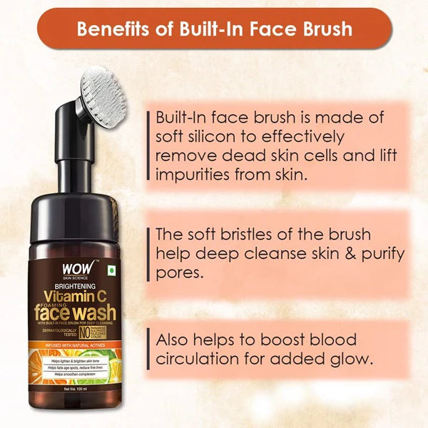 Wow Skin Science Vitamin C & Niacinamide Brightening Foaming Face Wash