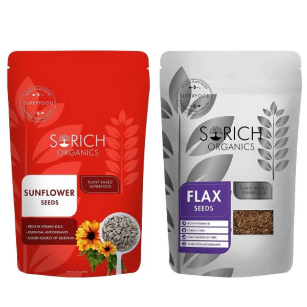 Sorich Organics Raw Sunflower Seeds and Flax Seeds - combo