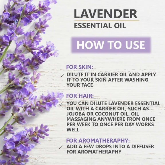 Skiura Nature 100% Natural Lavender Essential Oil For Hair, Skin & Aroma - 15 ml