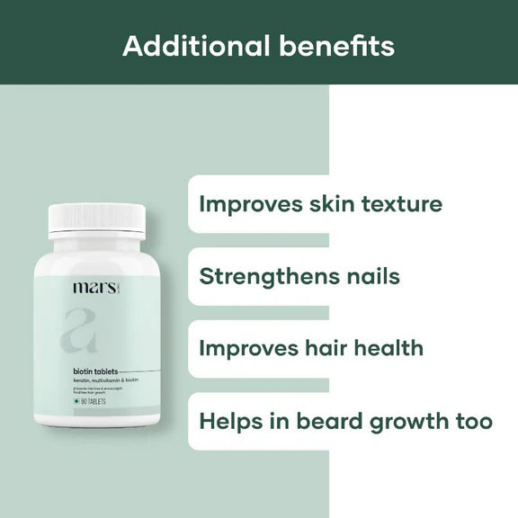 Mars By GHC Biotin Tablets For Hair Growth With Vitamin B7 - 60 tabs