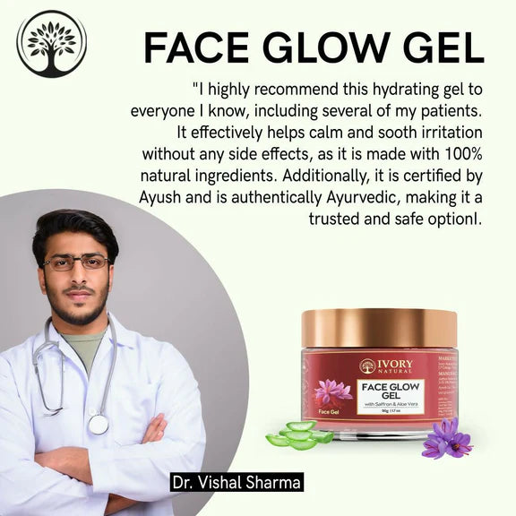 Ivory Natural Face Glow Gel For Instant Glow And Timeless Radiance, Achieve Glowing And Shiny Face - 50 gm