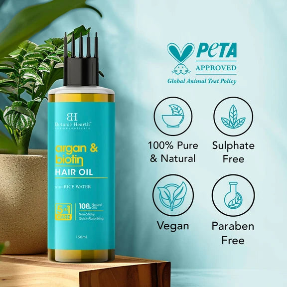 Botanic Hearth Argan & Biotin Hair Oil - 150 ml