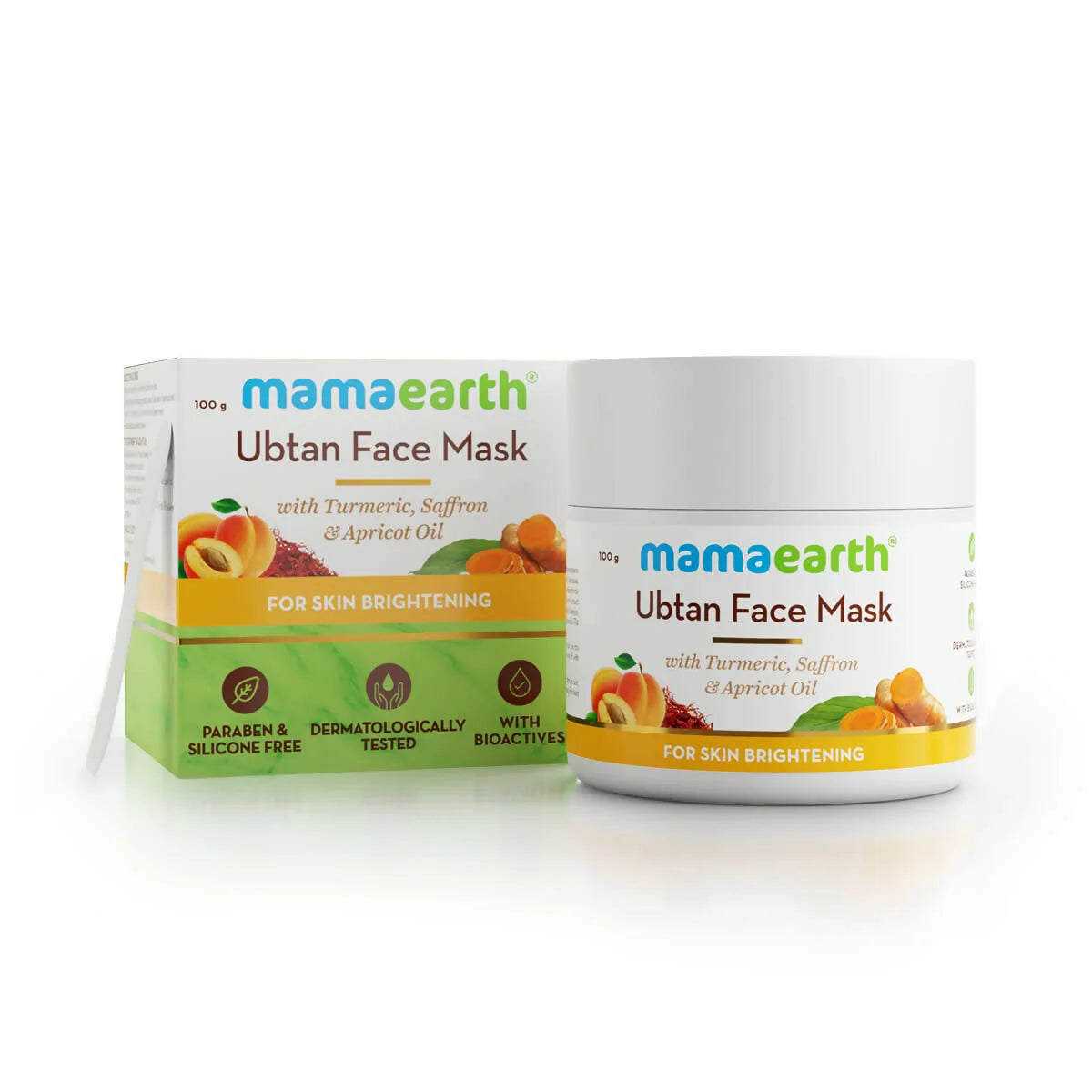Mamaearth Ubtan Face Mask & Body Scrub with Turmeric & Saffron Combo For Tan Removal -combo
