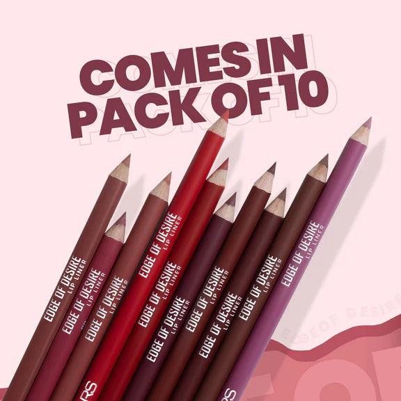 MARS Cosmetics Matte Lip Liner Pack of 10 - Set A - 14 gm