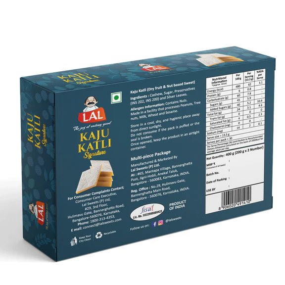 Lal Sweets Kaju Katli Premium - 400 gm