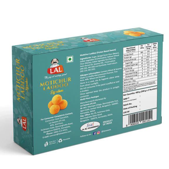 Lal Sweets Motichur Laddoo - 400 gm