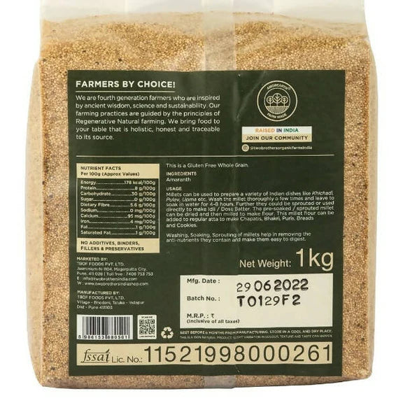 Two Brothers Organic Farms Amaranth Millets - 1 kg