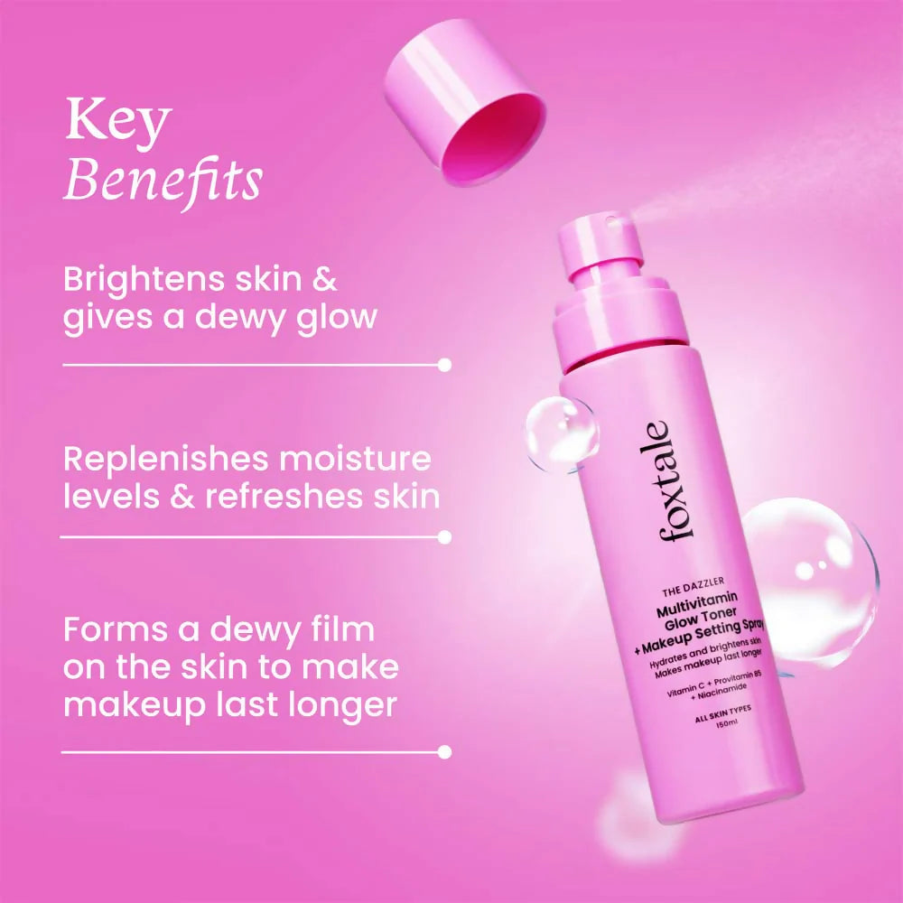 Foxtale The Dazzler Multivitamin Glow Toner + Makeup Setting Spray - 150 ml