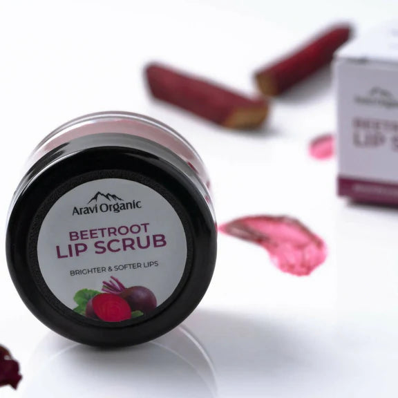 Aravi Organic Beetroot Lip Lightening Scrub Balm - 15 gm