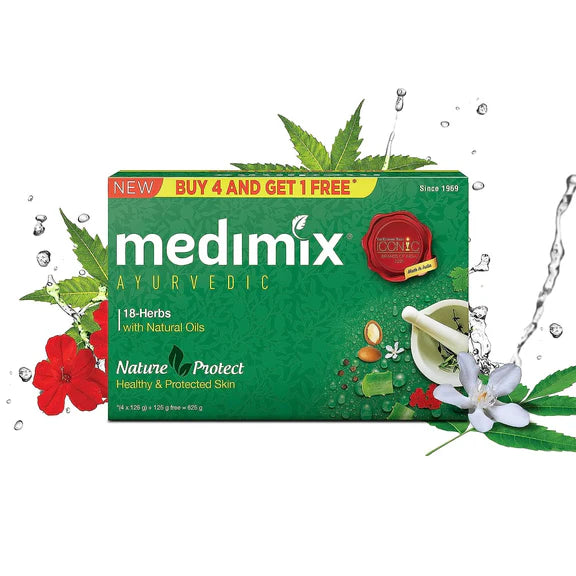 Medimix Ayurvedic Classic 18 Herbs Soap, 125 g (4 + 1 Offer Pack) - 625 gm
