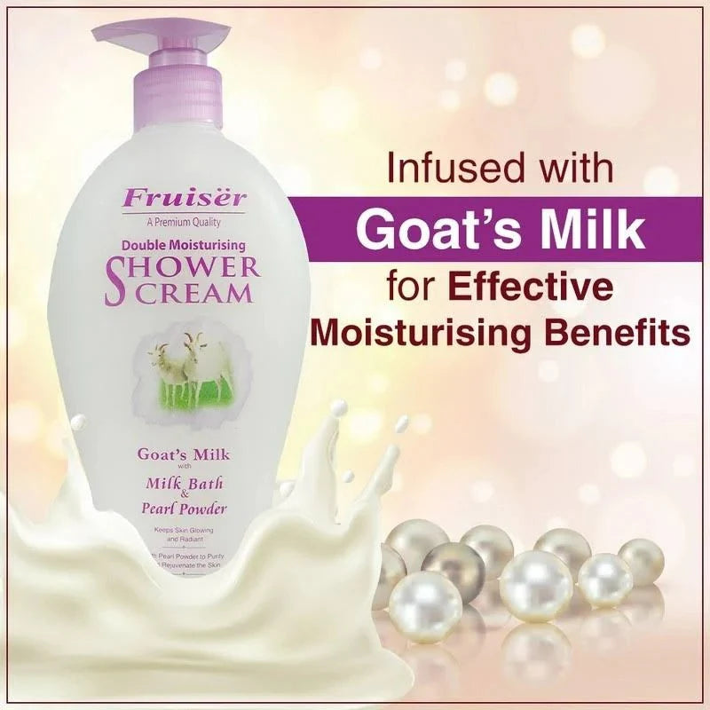 Fruiser Double Moisturizing Shower Cream Goat's Milk With Pearl Powder -1000 ml