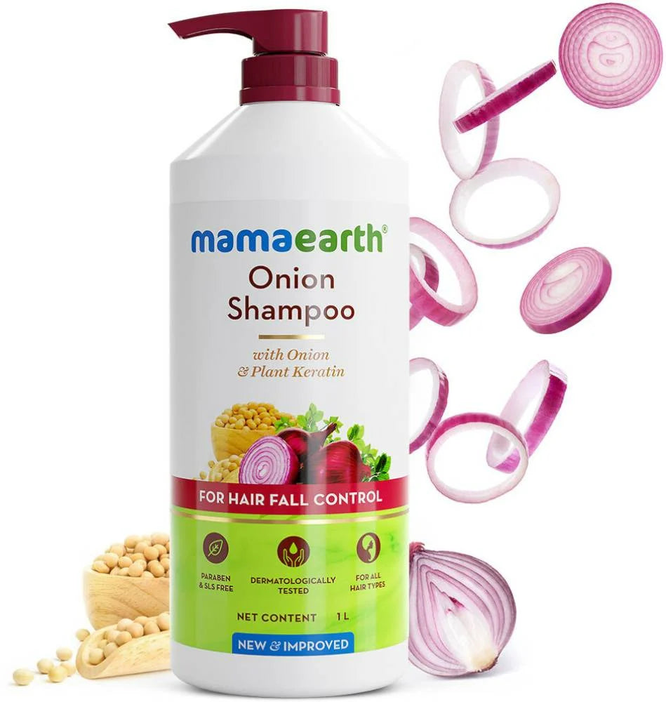 Mamaearth Onion Shampoo with Onion & Plant Keratin For Hair Fall Control