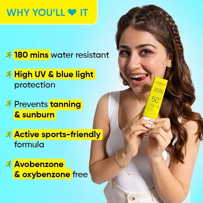 Dot & Key Lime Rush Swim + Sports Sunscreen SPF 50+ - 50 gm