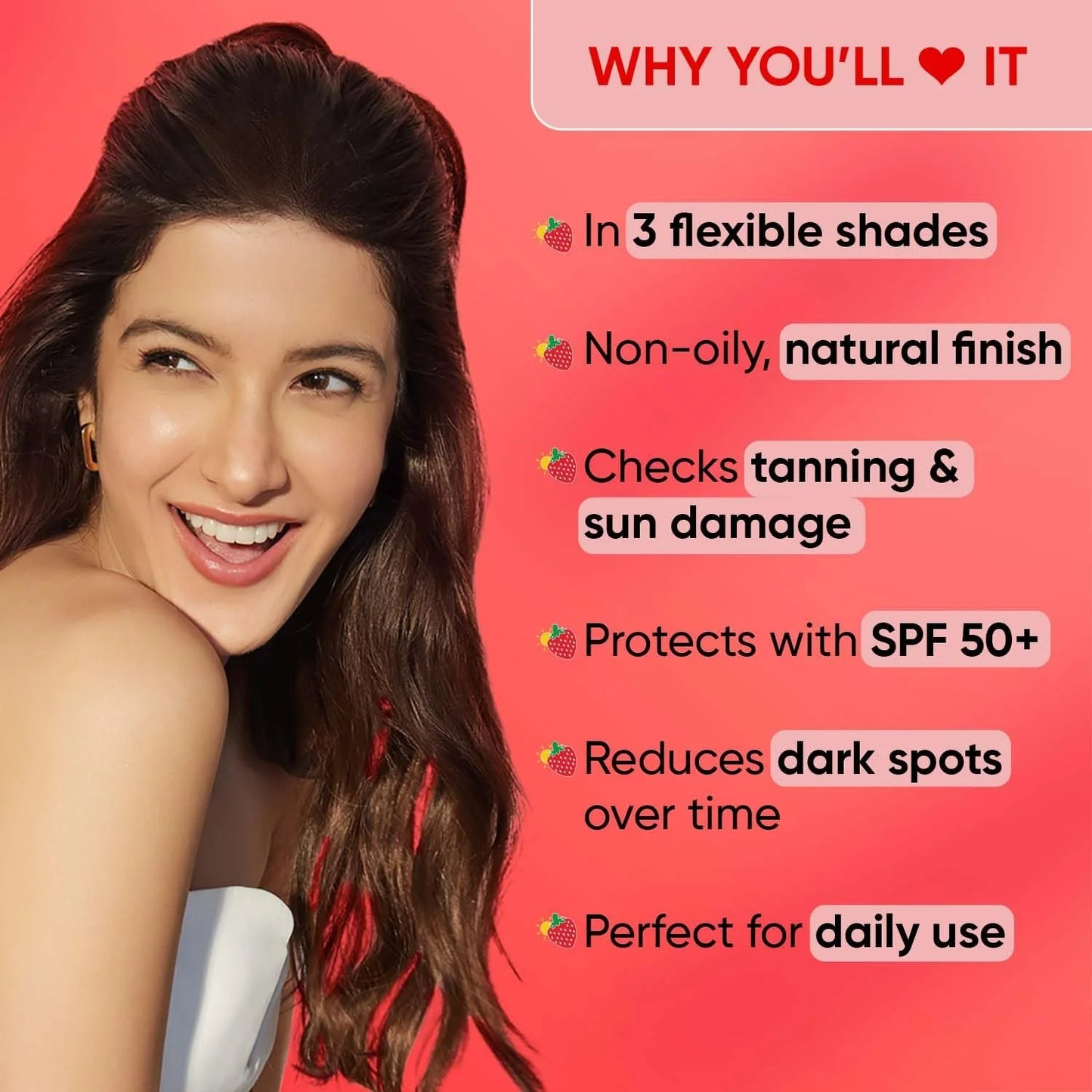 Dot & Key Strawberry Dew Tinted Sunscreen - 01 Porcelain - 50 ml