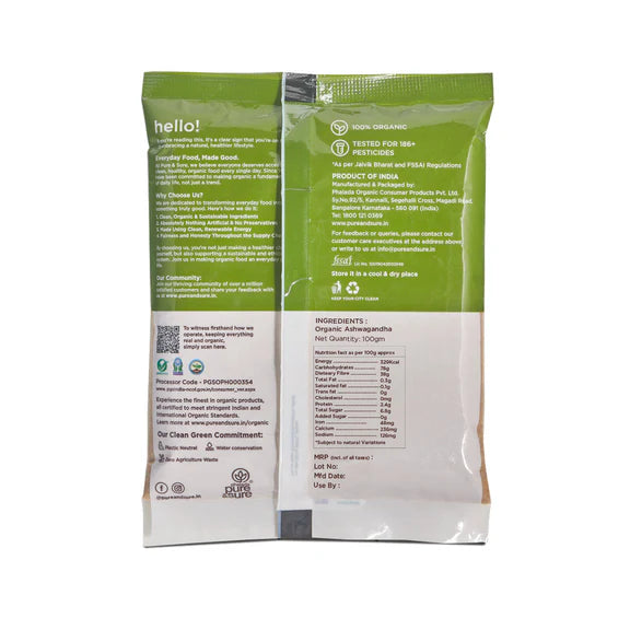 Pure & Sure Organic Superfood+ Aswanganda Powder - 100 gm