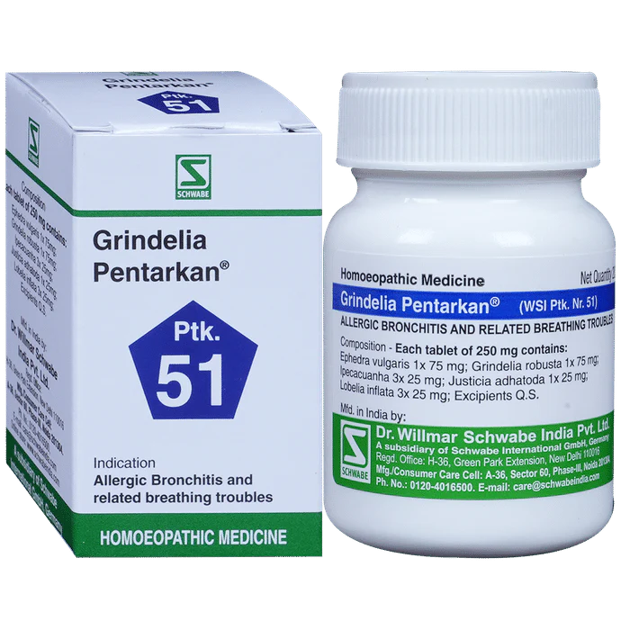 Dr. Willmar Schwabe India Grindelia Pentarkan Ptk 51 Tablets