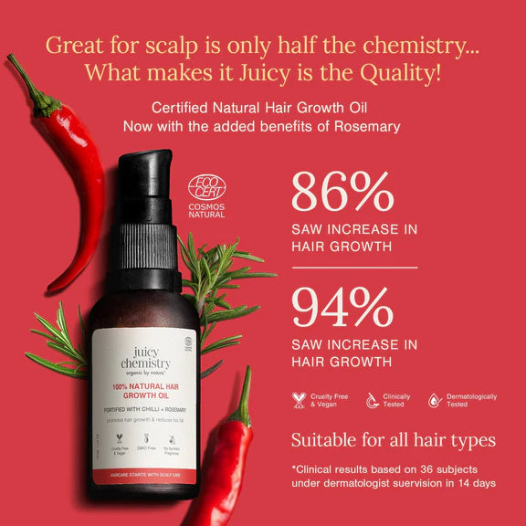 Juicy Chemistry Chilli Horsetail and Blackseed Hair Oil - 30 ml