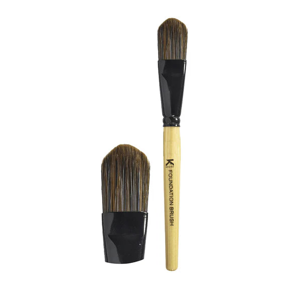 KINDED Professional Natural Wooden Handle Foundation Makeup Brush - 20 gm